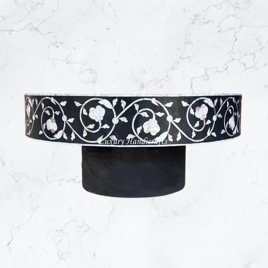 Bird Mother Of Pearl Inlay Coffee Table Black