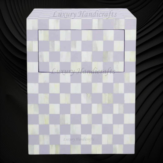 Bone Inlay Checkerboard Bedside Lilac