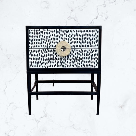 Full Bone 2 Drawer Bedside Black