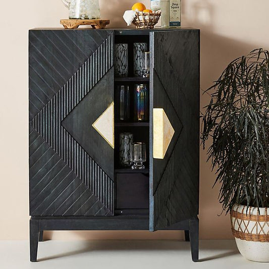 Handcarved Samuel Cabinet Indigo
