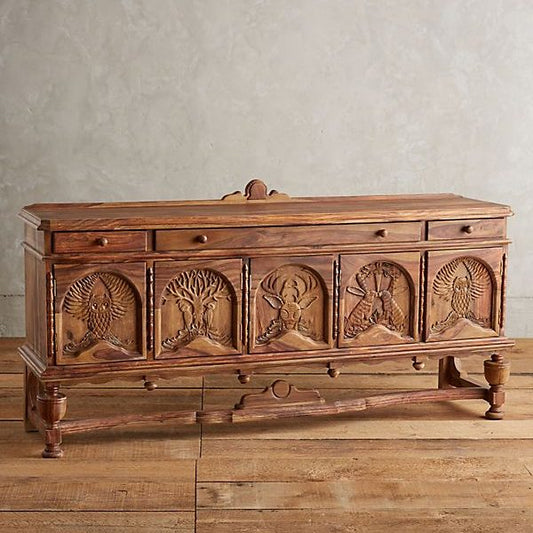 Handcarved Menagerie Buffet Natural
