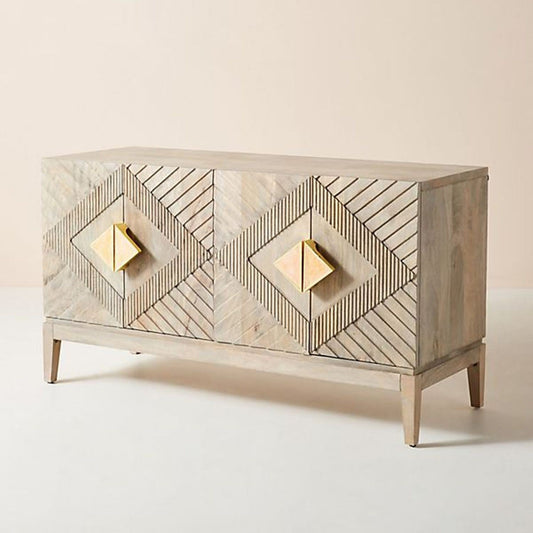 Handcarved Samuel Sideboard Washed Grey