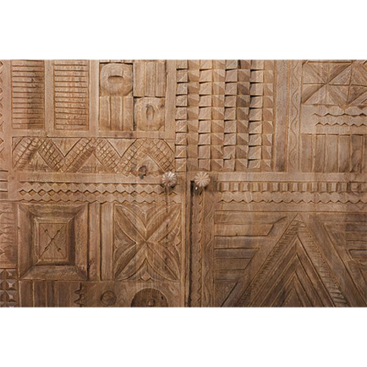 Handcarved Tribal Design Sideboard Natural
