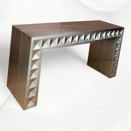 Talitha Silver Metal Embossed Console