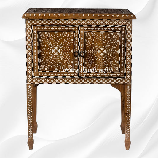 Kylo Teakwood Bone Inlaid Nightstand