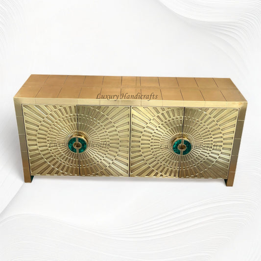 Talitha Brass Embossed 4 Door Credenza