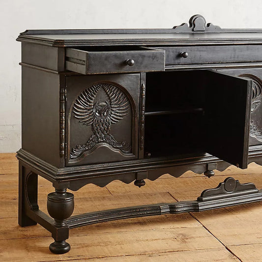 Handcarved Menagerie Buffet Black