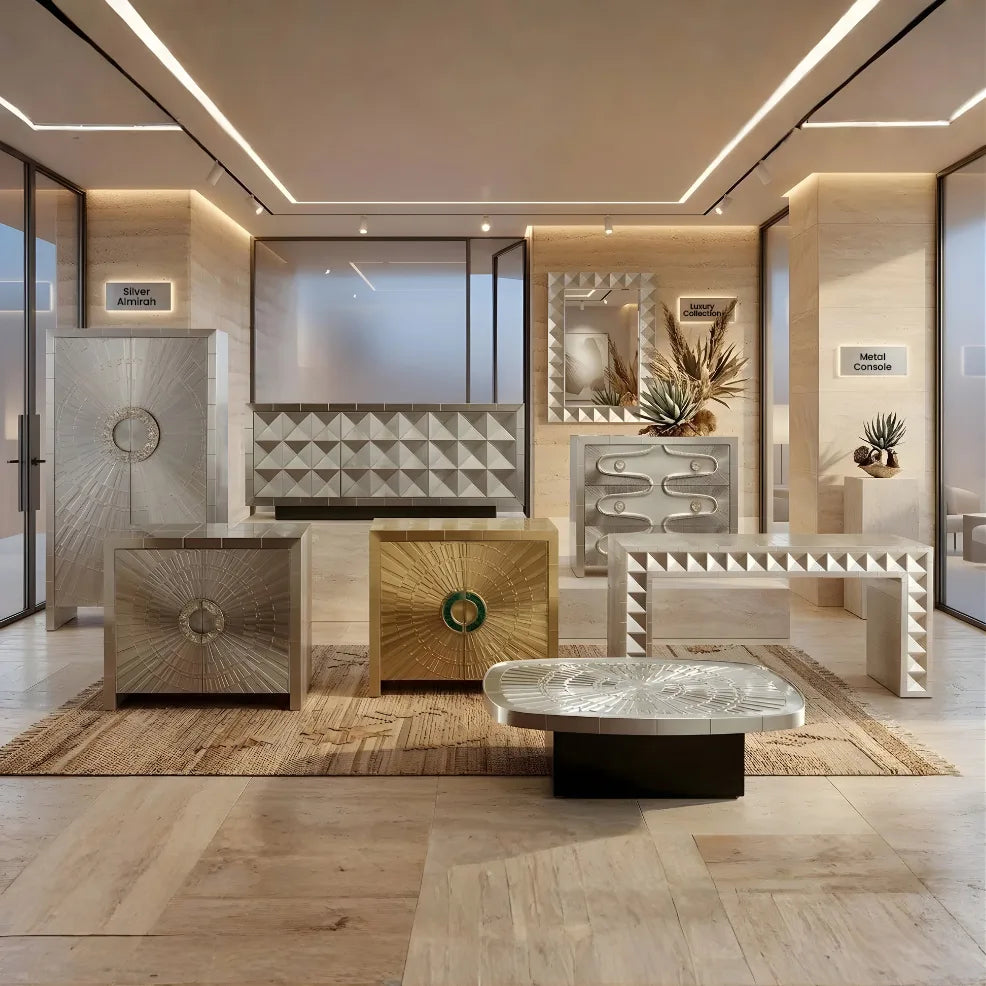 Metal Silver and Brass Furniture