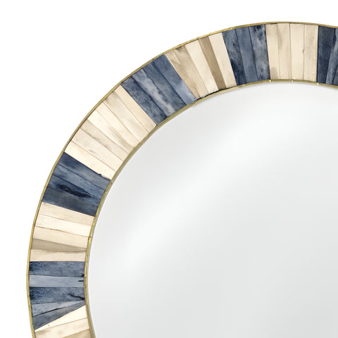 Round Sunburst Bone Inlay Style Mirror