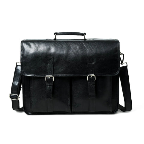 Baylor Black Leather Briefcase