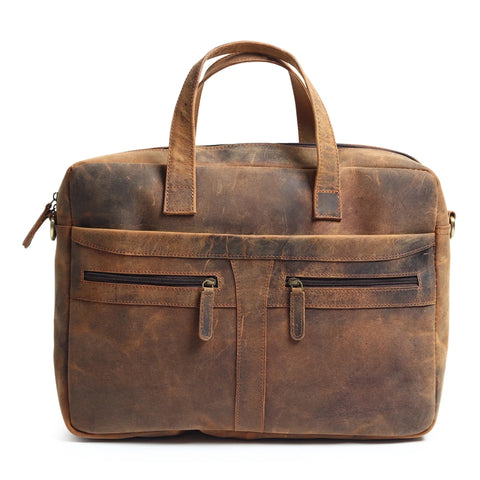 Raw Leather Office Briefcase