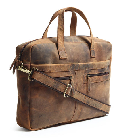 Raw Leather Office Briefcase