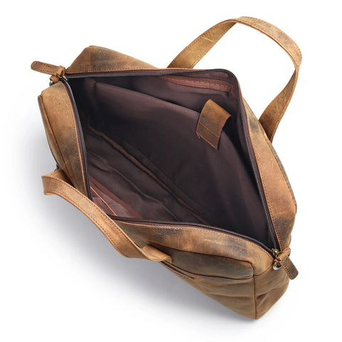 Raw Leather Office Briefcase
