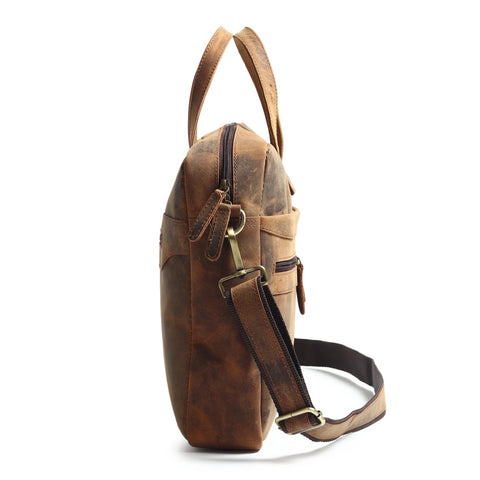 Raw Leather Office Briefcase