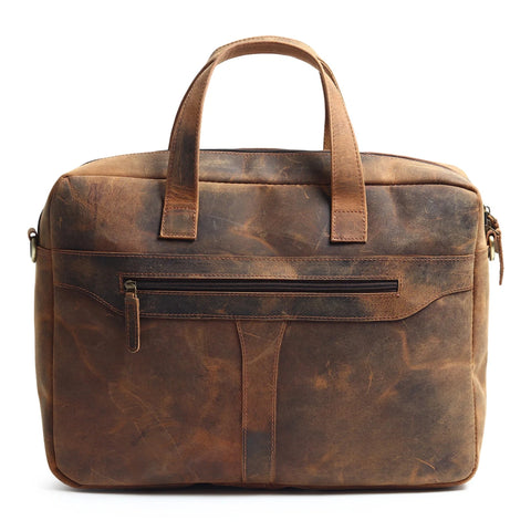 Raw Leather Office Briefcase