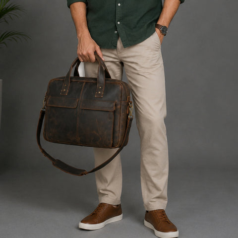 Kevin Buffalo Leather Breifcase