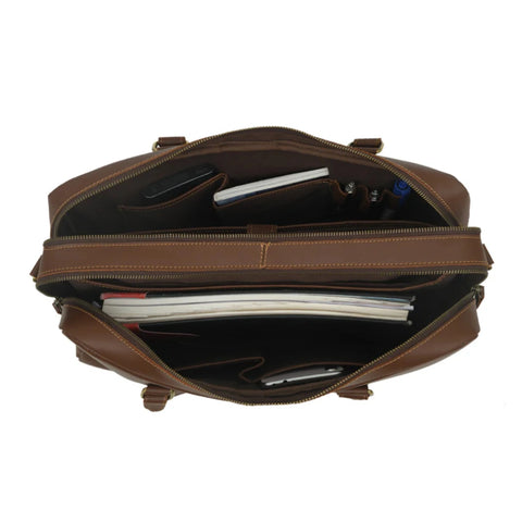 Toby Brown Leather Laptop Office Briefcase