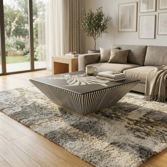 Noir Dancer Bone Inlay Coffee Table