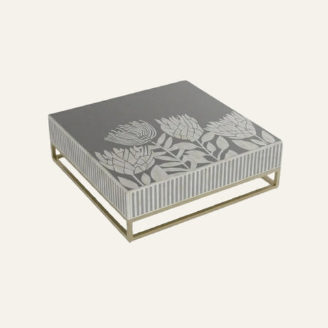 Tulip Bone Inlay Square Coffee Table