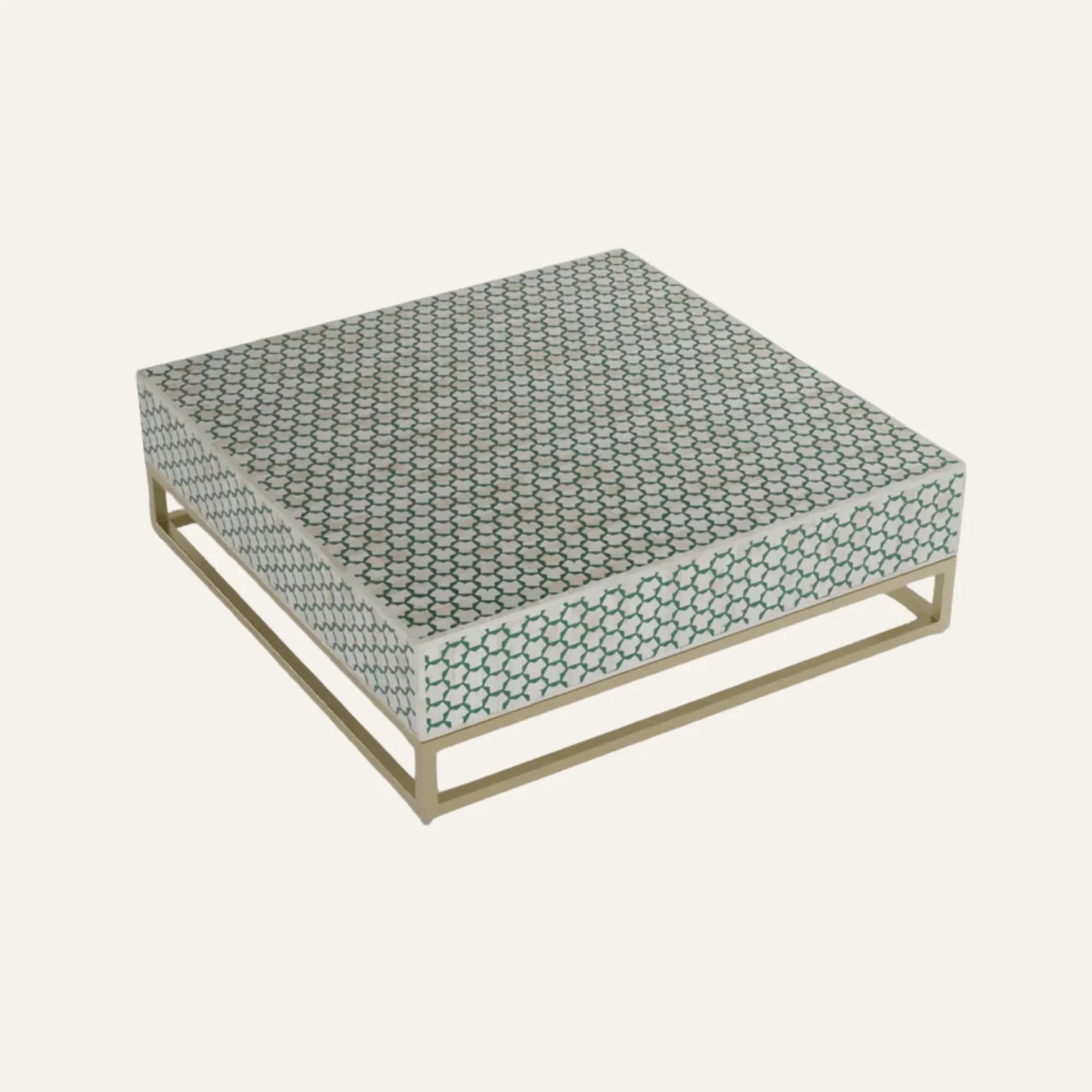 Square Table Inlay Targua Inlay Square Coffee Table | Geometric Bone Inlay Table – Luxury ...