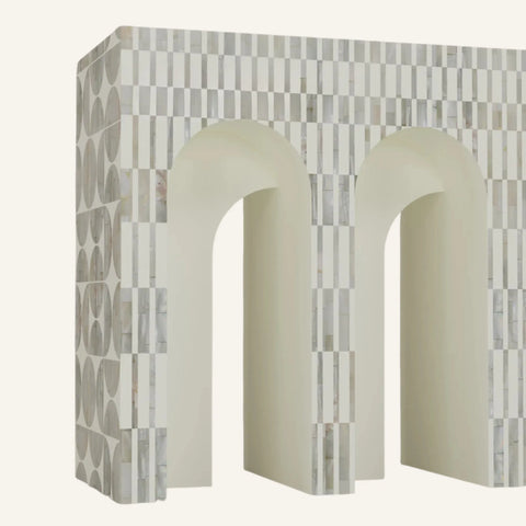 Luna Mother of Pearl Inlay Arch Console