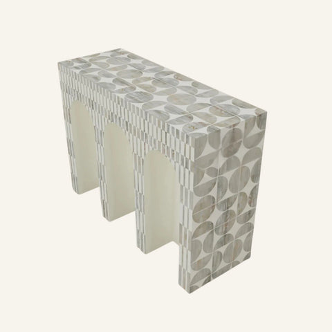 Luna Mother of Pearl Inlay Arch Console