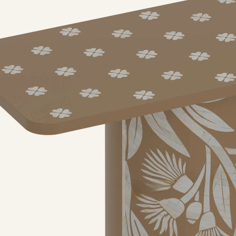 Handcrafted Bone Inlay Console Table - Floral Console