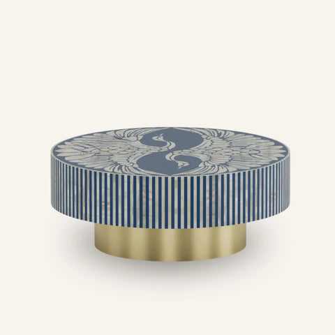 Sapphire Blue Mother Of Pearl Inlay Coffee Table
