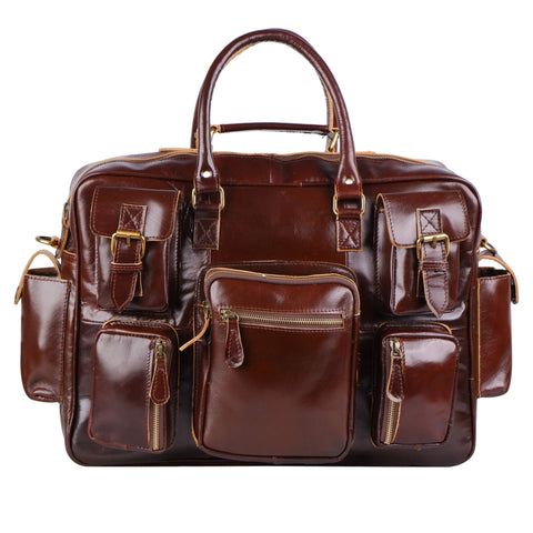 Cherry Red Leather Briefcase