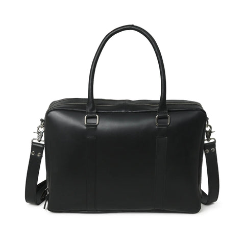 Jamie Buffalo Leather Briefcase- Black