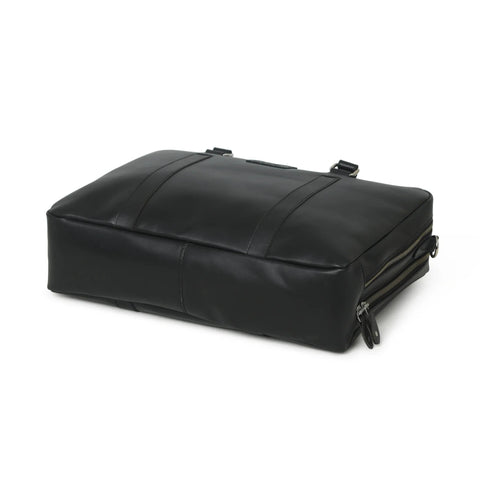 Jamie Buffalo Leather Briefcase- Black