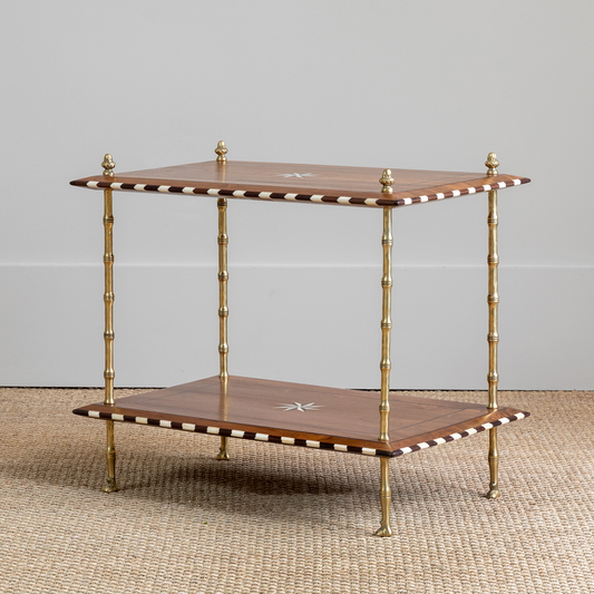 Eden Teakwood Bone Inlay Side Table Natural