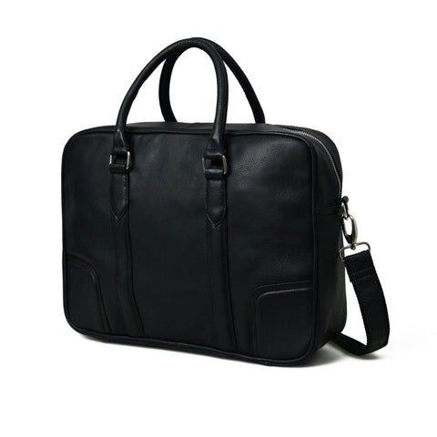 Royal Black Leather Briefcase
