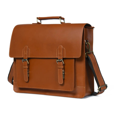 Max Vintage Brown Leather Briefcase