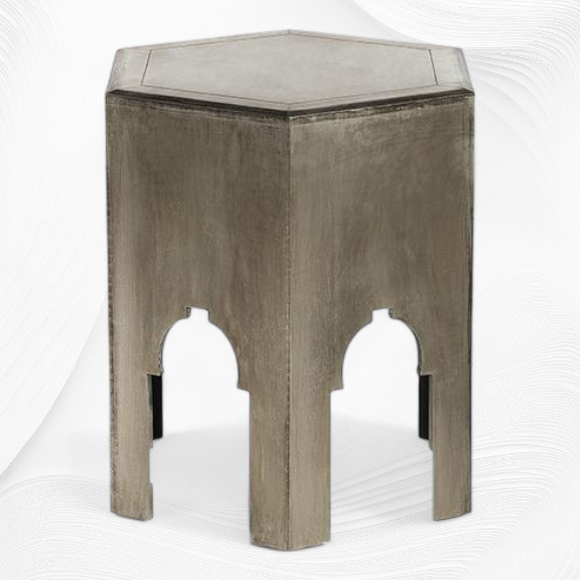 Anatole Hexagonal White Metal Side Table 3
