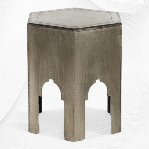 Anatole Hexagonal White Metal Side Table 3