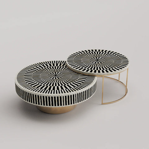 Sunshine Inlay Nesting Table Set Round