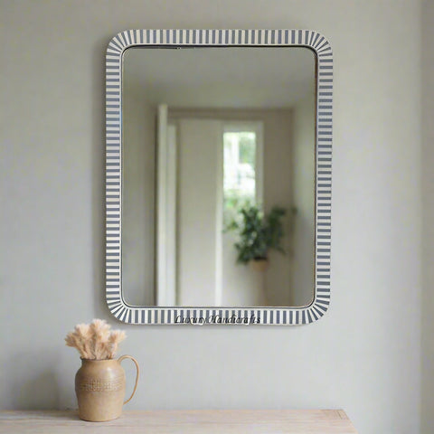 Bone Inlay Edged Mirror Grey 37 48 1