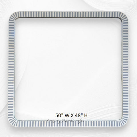 Bone Inlay Edged Mirror Grey 50 48 4