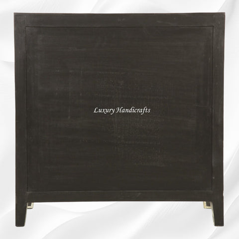 Bone Inlay Chest of 3 Drawer Honeycomb Black 6