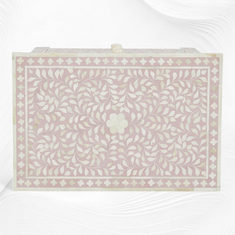 Bone Inlay Floral 3 Drawer Bedside Blush Pink 3