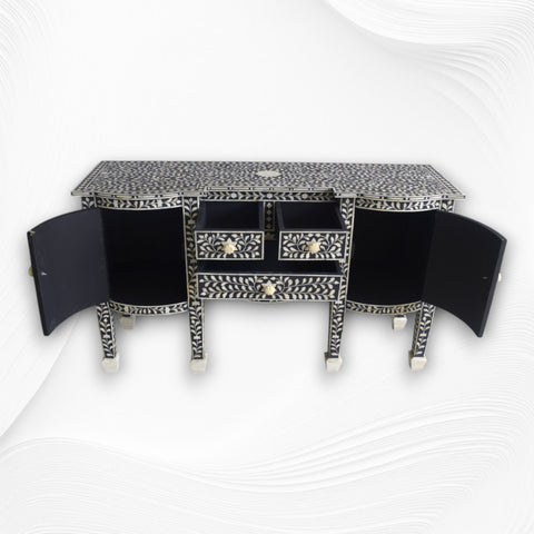 Bone Inlay Victorian Buffet Black 2