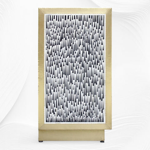 Brass Bone Inlay Arrow Cabinet Black 3