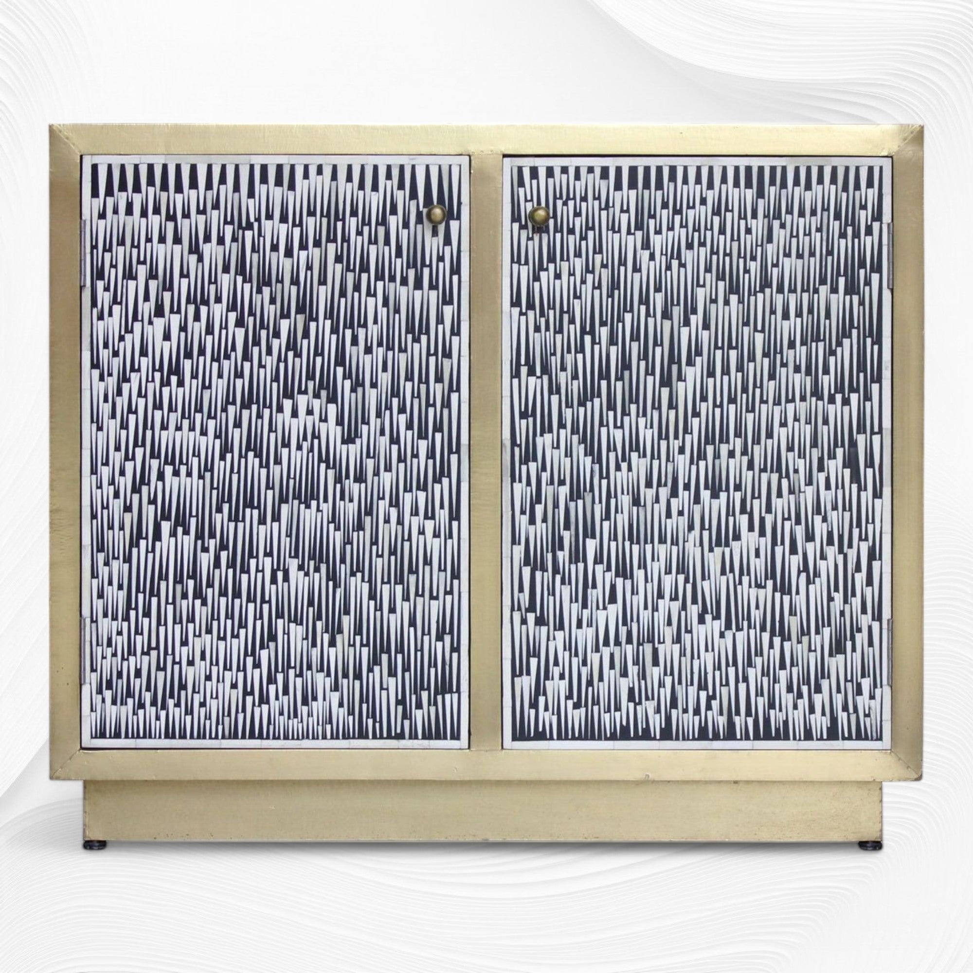 Brass Bone Inlay Arrow Cabinet Black 4
