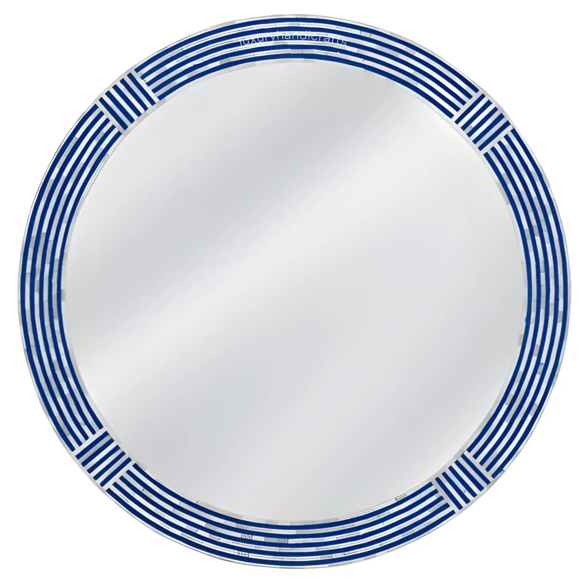 White plate with blue stripes on a white background