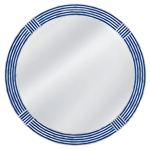 White plate with blue stripes on a white background