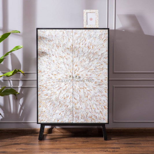 Caroline Mother of Pearl Inlay Bar Cabinet Black 1