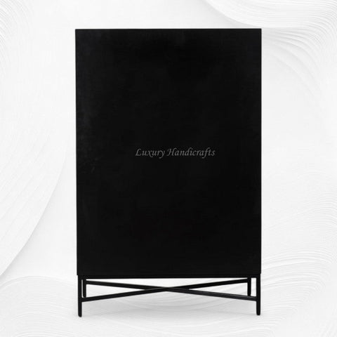 Celesta Mother of Pearl Inlay Bar Cabinet Black 7