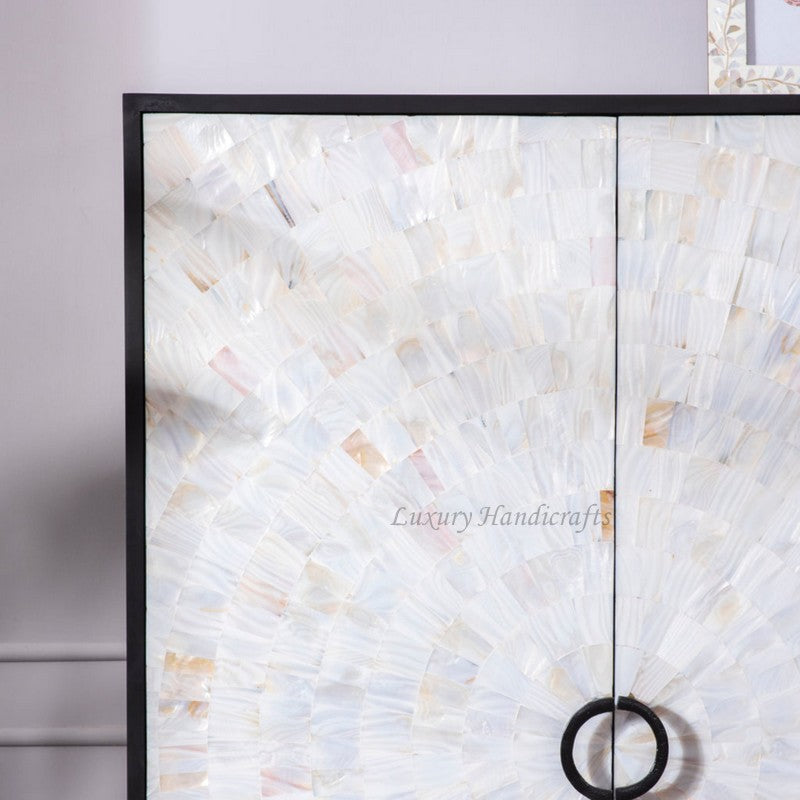 Celesta Mother of Pearl Inlay Bar Cabinet Black 3