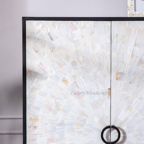Celesta Mother of Pearl Inlay Bar Cabinet Black 3